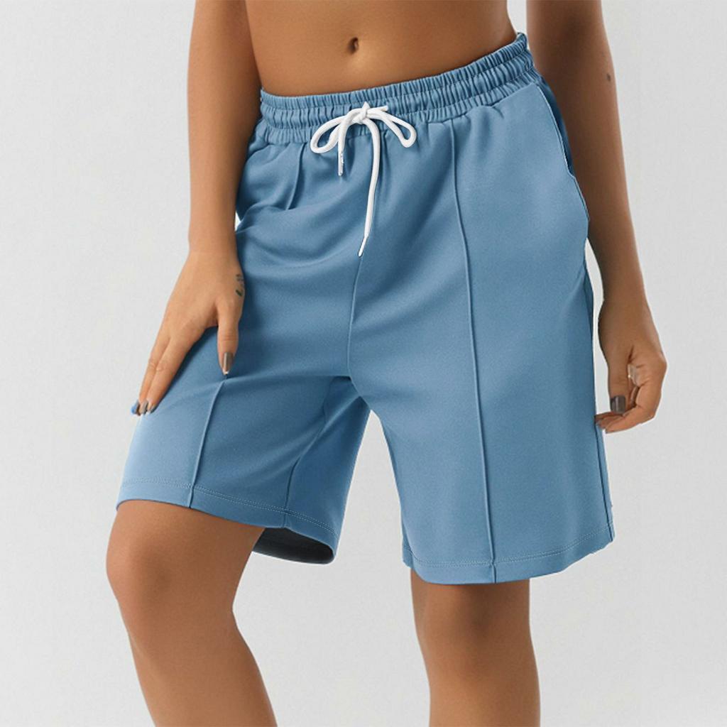 Шорты для женщин, однотонные, для тренировок, бега, мягкие, для йоги, с карманами