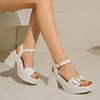 Fashion Casual Waterproof Table Thick-soled Square Head Word with High Heels Non-slip Thick Heel Roman Sandals Women's 2025 Explosion