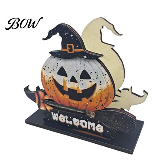 Seasonal Home Accents Halloween Wooden Napkin Holder, Ghost Pumpkin Decorative Tabletop Tissue Dispenser, Gift for Paper Storage Organizer Holiday
