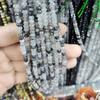 Граненые бусины Абакус из черного рутилового кварца для DIY ювелирных аксессуаров