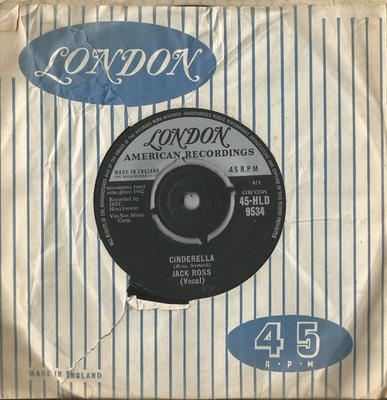 7-дюймовая пластинка ДЖЕК РОСС - Золушка / Маргарита 45HLD9534 London Records, 1962 Великобритания Поп Бывшая в употреблении