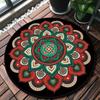 Nordic Round Printed Carpet Mandala Black Living Room Rug Coffee Table Foot Pad Bedroom Floor Mat Bay Window Fluffy Chair Mat