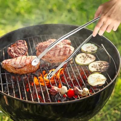 Щипцы для барбекю, длинные, стальные, для переворачивания сосисок, щипцы для мяса, стейков, бекона, нержавеющая ручка для овощей, переворачивание гриля для барбекю
