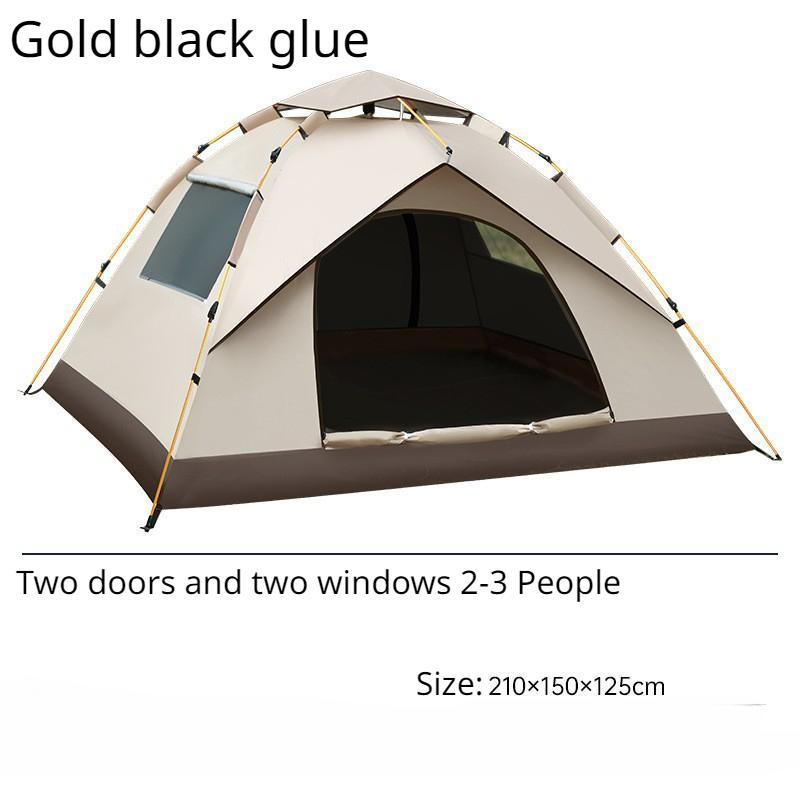 Уличная портативная складная полностью автоматическая палатка для кемпинга, пляжа, быстро открывающаяся палатка для кемпинга, серебряное клеевое покрытие, утолщенная непромокаемая палатка