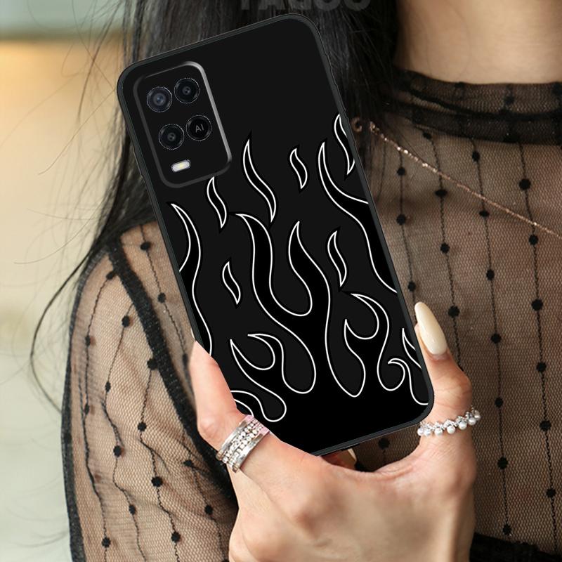 Крутой Чехол с Цветным Узором "Пламя" Для Oppo A5 Pro A15 A17 A57 A77 A18 A38 A58 A78 A98 A94 A74 A54 A40 A60 A80 A96 A76 A16