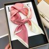 Spring/Summer Pink Flower 70*70cm Square Scarf For Women Fashion Decoration Scarves Soft Printed Holiday Neckerchief Shawl