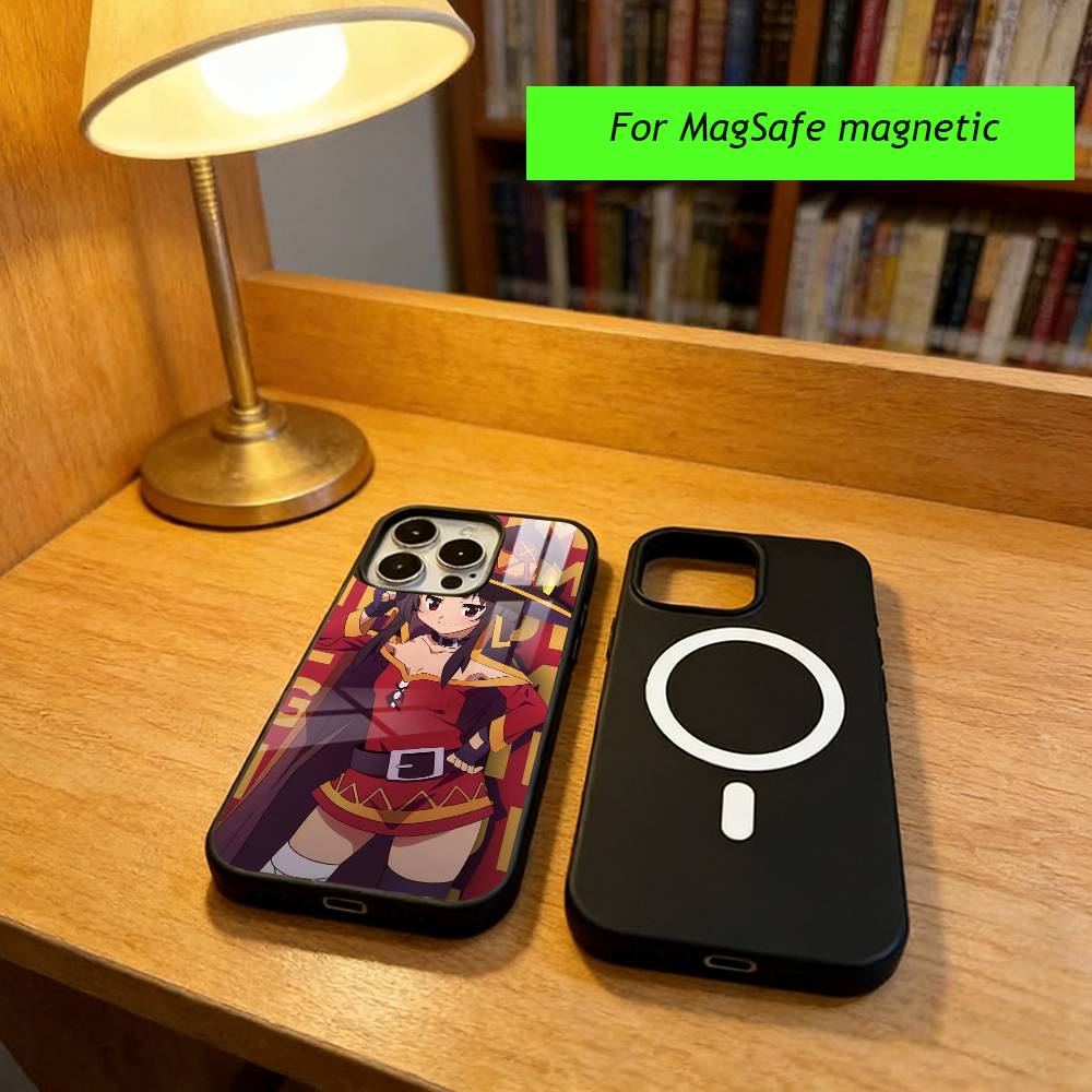 Anime K-Konosuba Phone Case For iPhone17,16,15,14,13,12,11 Plus,Pro Magnetic with Magsafe Wireless Charging