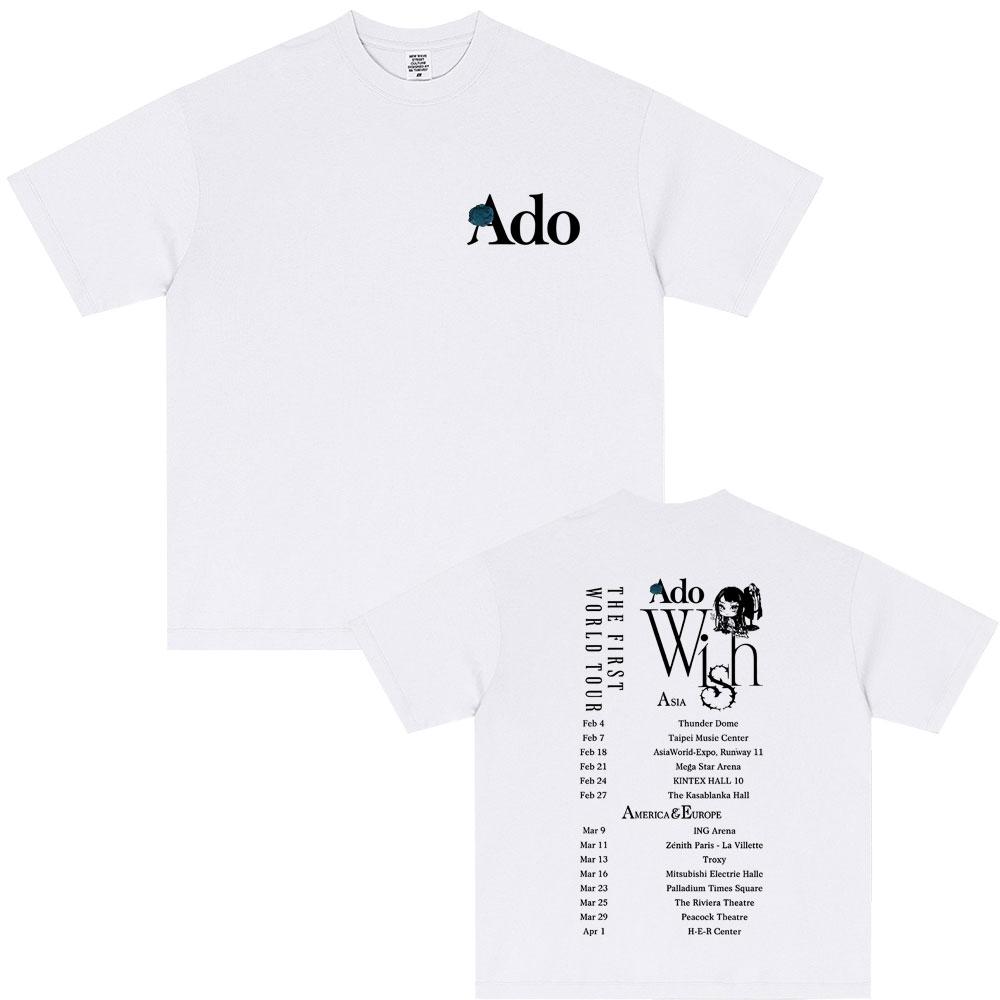 Hot Sale Ado World Tour 2025 Hibana Tshirt Unisex Women Fashion Oversized T Shirts Unisexs Casual Cotton Vintage Short Sleeve Tshirt