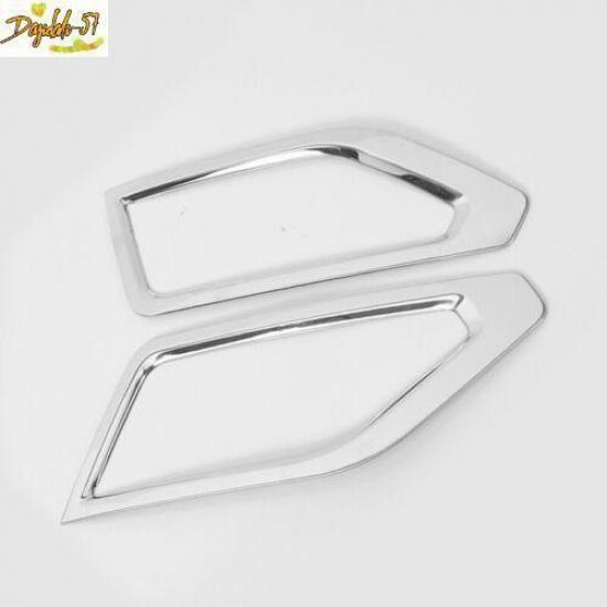 Chrome Front Fog Light Frame Cover Trim For Volkswagen Atlas Stainless 2018-