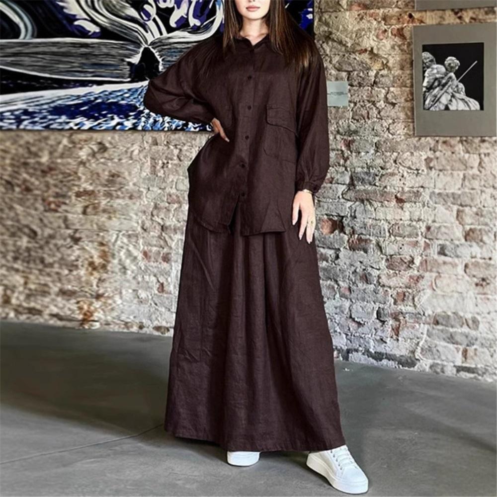 Весенне-осенний женский ретро-комплект из двух предметов с большими лацканами