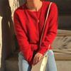 Autumn and Winter Long Sleeve O-neck Sweater Coat Korean Solid Button Short Knitted Cardigan Casual Loose Sweater Jacket 29384
