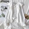 WTEMPO Рубашки с воротником «Питер Пэн», женские корейские студенческие каваи, милые повседневные топы, уличная одежда, повседневные однотонные блузки