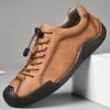 Fashion New Handmade Casual Leather Men Outdoor Antiskid Shoes High Quality Walking Breathable Hiking Driving Flats Fashion Tooling Shoe