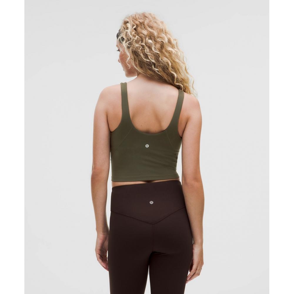 Lululemon Выровняйте верхнюю часть бака, легкую поддержку, чашку AB, темно-оливковую