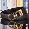 Salvatore Ferragamo 3.3cm Cowskin Men's Belt Luxury Brand Designer Belt Suit Jeans Formal Brand