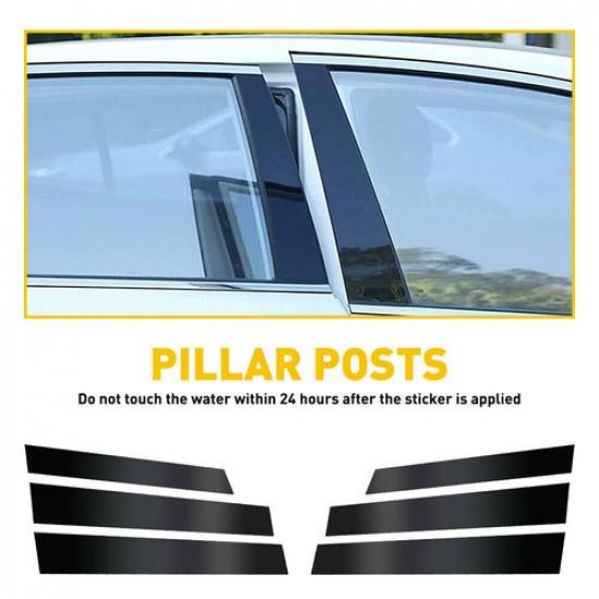 For Honda CR-V 2007-11 Gloss Black Pillar Posts Covers Window Door Moulding Trim