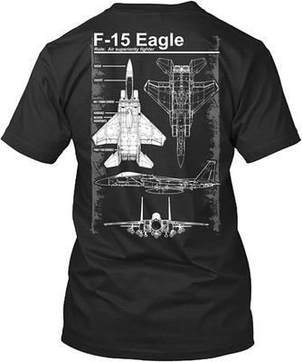 Мужская футболка F-15 Eagle Истребитель Короткий рукав Повседневная 100% Хлопок Круглый вырез Летняя рубашка Двусторонний принт