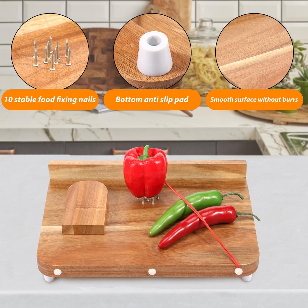 Wooden Cutting Boards Fruit Vegetables Chopping Panel With Spike Smooth Surface Handicapped Kitchen Board for Disabled Person
