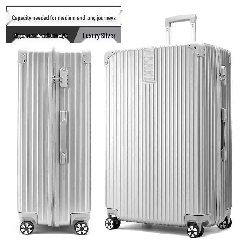 32-Inch Durable Leather Travel Suitcase with Universal Wheels for Men and Women