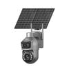 Solar-Powered Dual-Lens Surveillance Camera, 10X Zoom, Full Color, Outdoor Waterproof, Mobile Alarm Monitoring.