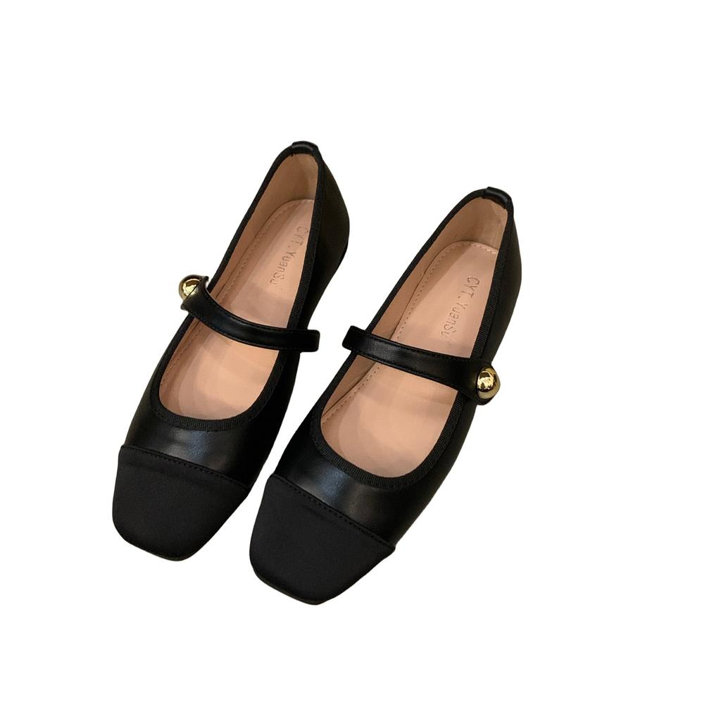 Женские туфли на плоской подошве, модные и универсальные, квадратный носок, французские туфли Мэри Джейн, женские новые летние туфли-бини на мягкой подошве 2025