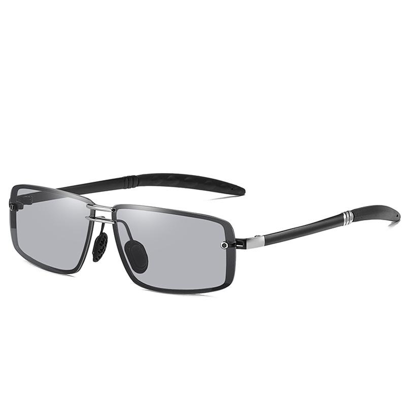 Мужские фотохромные поляризационные солнцезащитные очки классического дизайна с металлической оправой, спортивные очки на открытом воздухе, антибликовые очки UV400, очки ночного видения для вождения