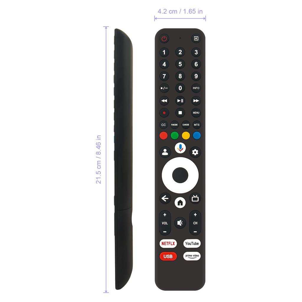 Сменный пульт дистанционного управления WINFLIKE, подходящий для телевизора VEZZER TV 4K Google TV Tunerless Smart LCD TV 50Q1 с поддержкой голосового поиска 43L23-NEW