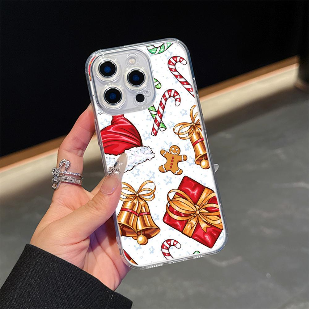 Ae106 Happy New Year art Merry Christmas Magsafe Transparent Cases для Samsung S23 S24 Ultra S21 iPhone 16 Pro Max Magnetic Wireless Charge Back Cover