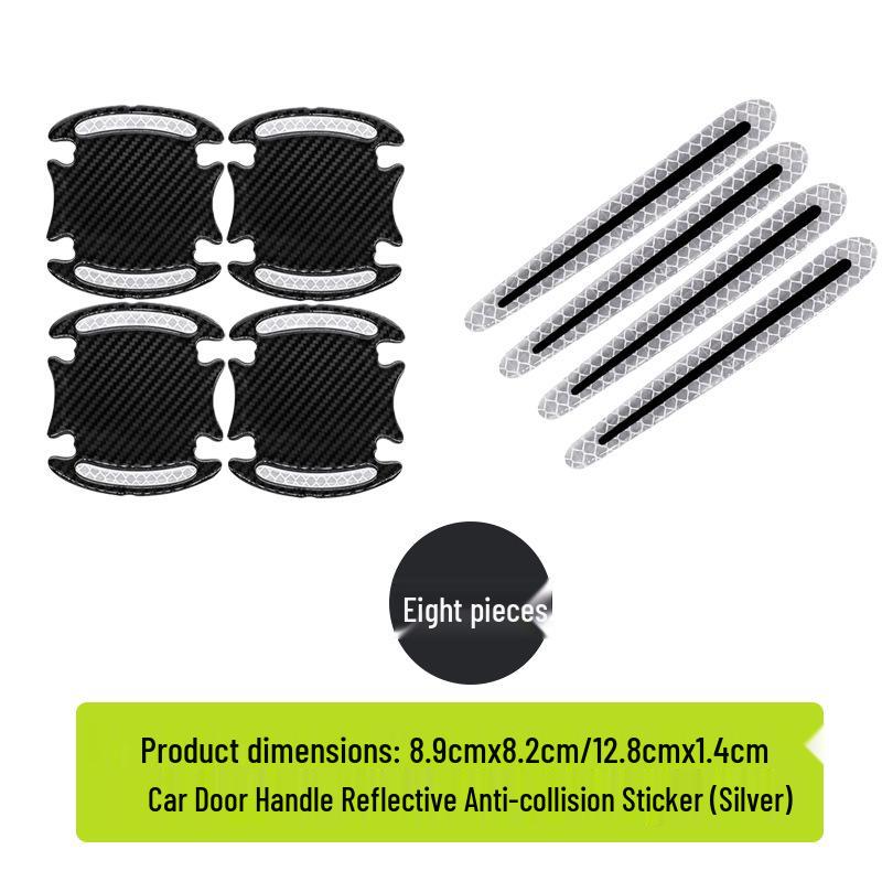 Car Door Anti-Collision Carbon Fiber Texture Reflective Protection Sticker