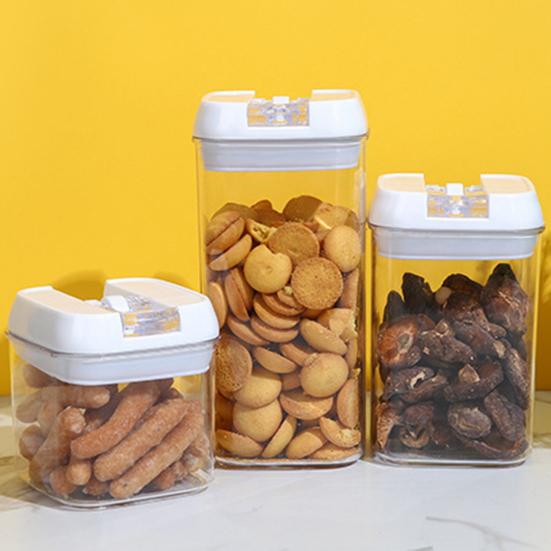 Rectangular Dry Food Cereal Flour Beans Airtight Flip Storage Container Holders