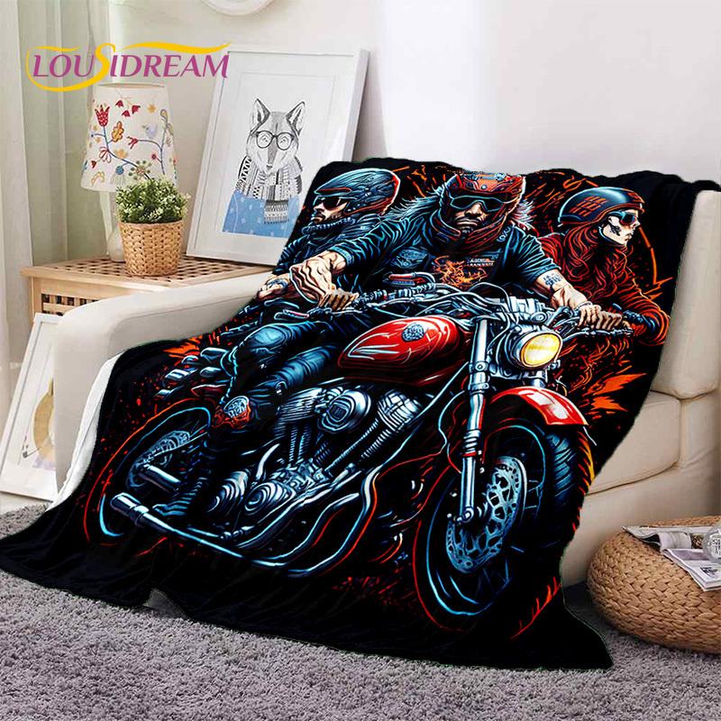 Motocross Motorcycle Soft Blankets,Keep Warm Throw Blanket Comfortable Blanket for Picnic Beds Sofa Home Bedroom Hiking Gift