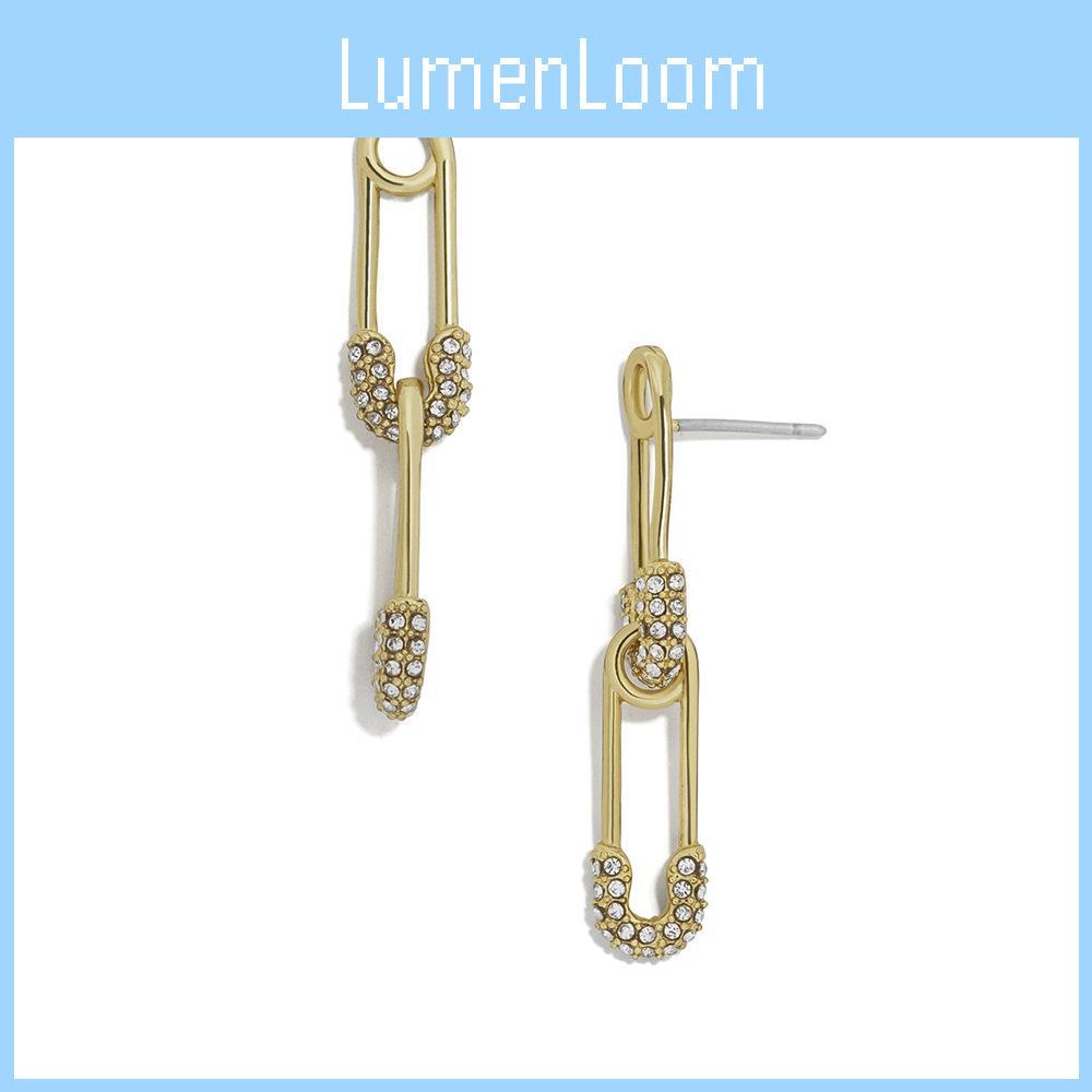 Модные серьги-булавки из золотого металла для женщин, эффектные подвесные украшения