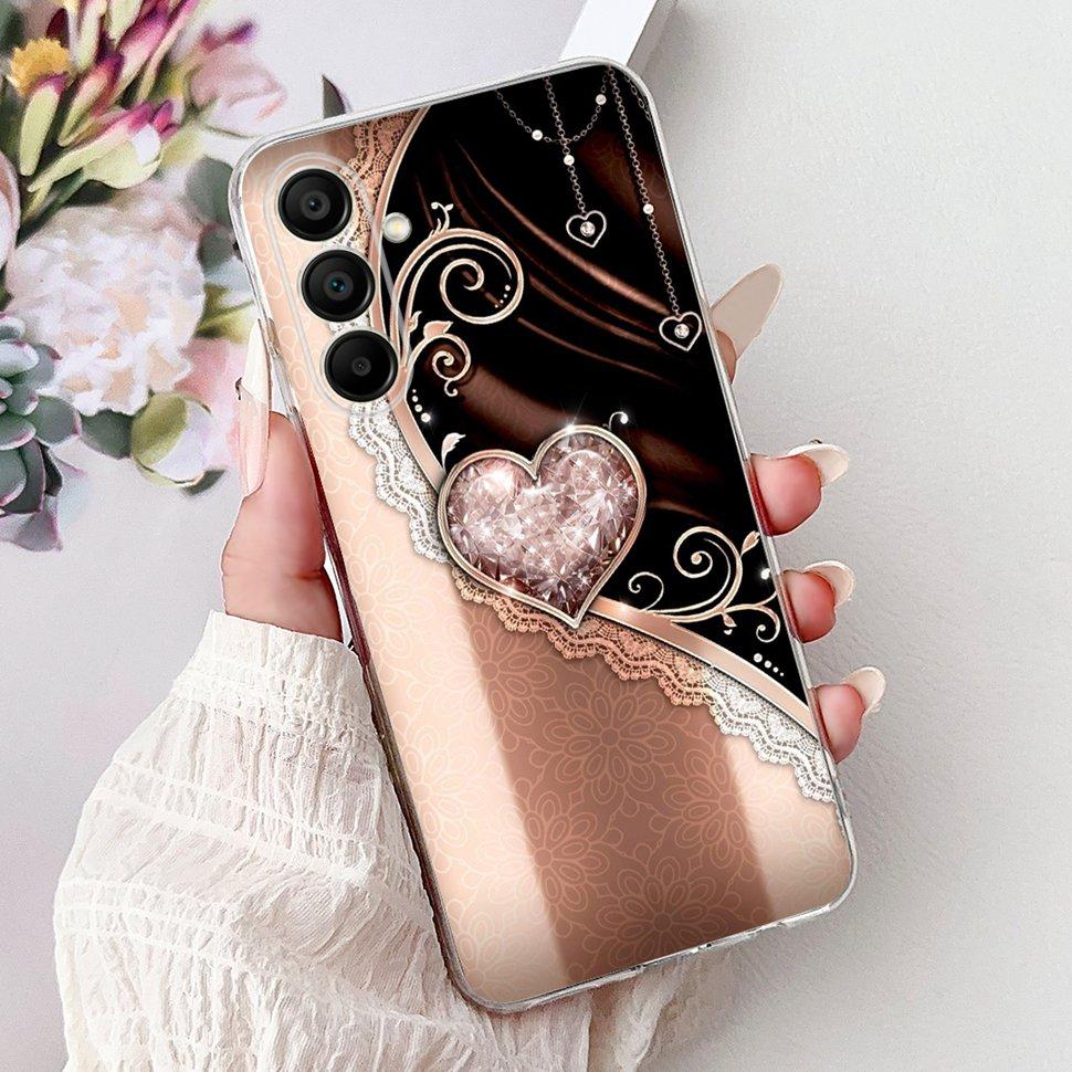 Phone Cases For Samsung Galaxy A15 Case Love Cat Soft TPU Back Cover For Samsung A15 GalaxyA15 Case Shockproof Funda