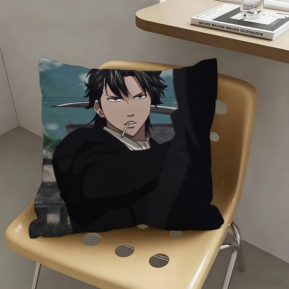 1pc Hijikata Toushiro Anime Cartoon Characters Pillow Case Fashion Square Pillowcase Bedroom Sofa Room Ins Decoration Leisure