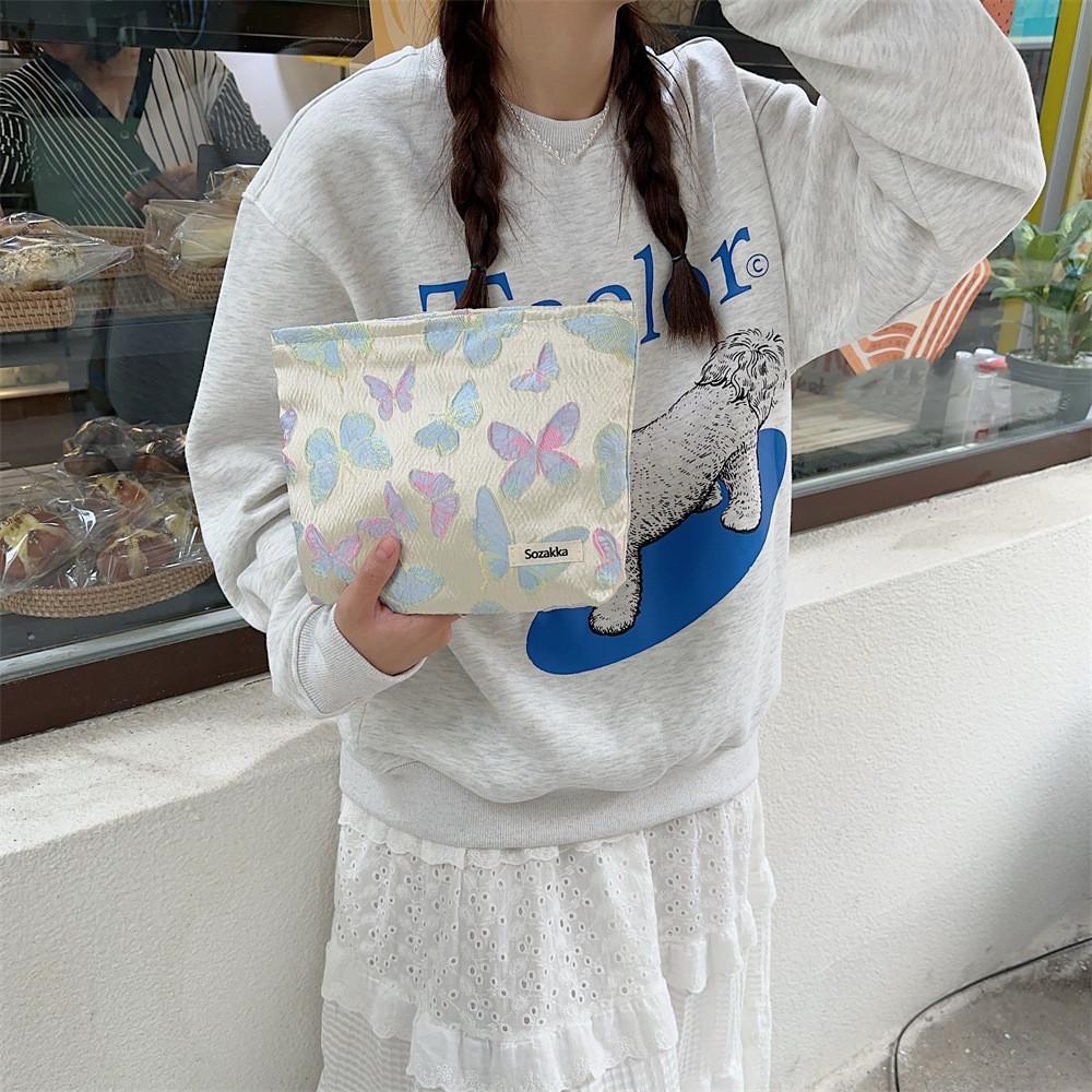 Kawaii Flower Canvas Дорожная косметичка для губной помады, сумка для хранения туалетных принадлежностей, женские симпатичные сумки для макияжа, органайзер, сумка