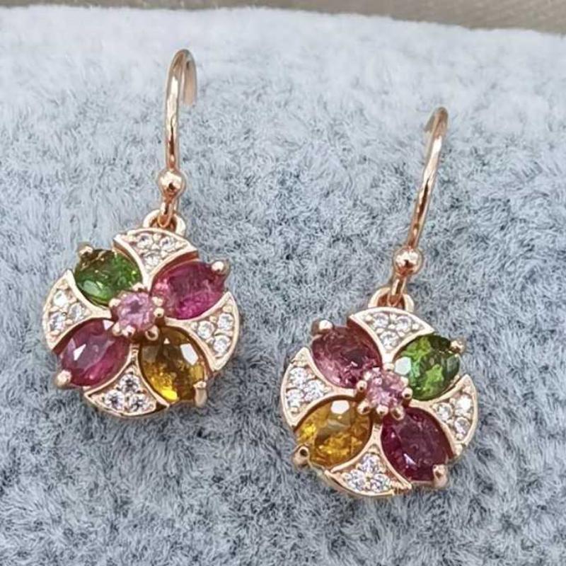 Sace Gems Серьги-капли для женщин, стерлинговое серебро 925 пробы, 3*4 мм, серьги-гвоздики из натурального турмалина, Свадебная вечеринка, изящные ювелирные изделия, подарок