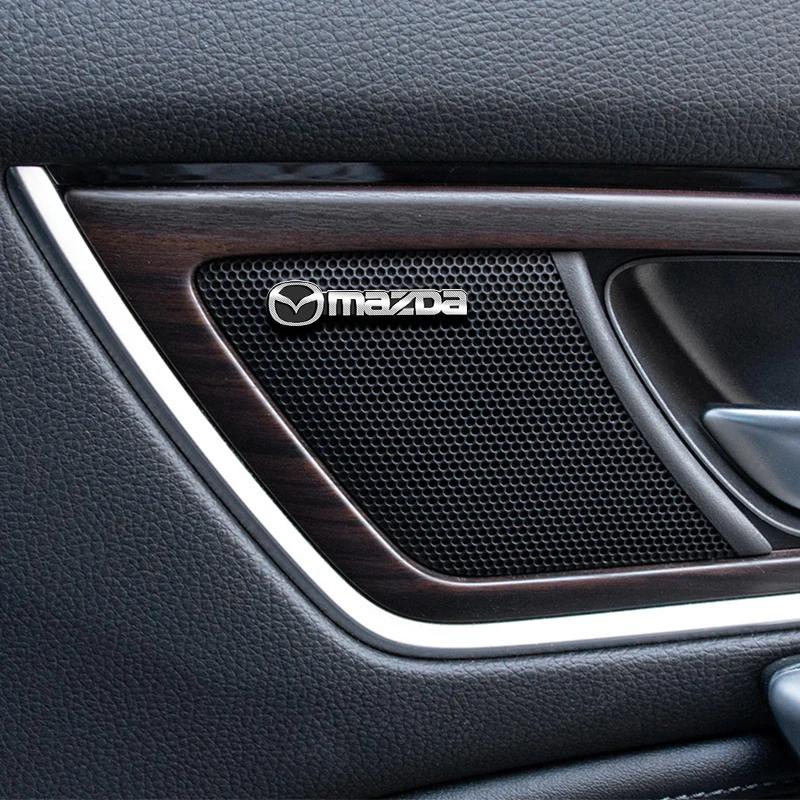 4 шт. Декоративная 3D алюминиевая эмблема-наклейка на автомобильный аудиоцентр для Mazda 3 CX3 CX4 CX5 CX7 CX8 CX9 CX30 RX7 Atenza Axela Аксессуары
