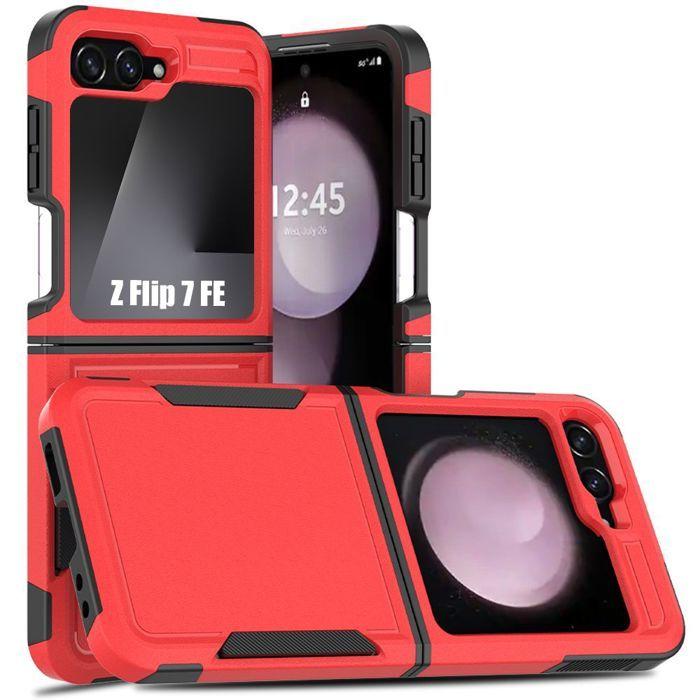 Coque de Protection - BOOLING - pour Samsung Galaxy Z Flip 7 FE - Antichoc - Anti-Rayures - Rouge
