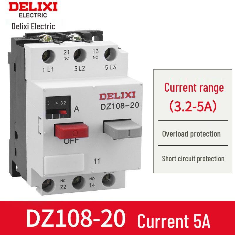 Автоматический выключатель защиты трехфазного двигателя Delixi DZ108-20, Автоматический выключатель CDV2S, Автоматический выключатель CDP6-32