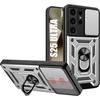 Case for Samsung Galaxy S25 Ultra, Hard Shockproof Protection with Back Stand and Camera Protection - Silver