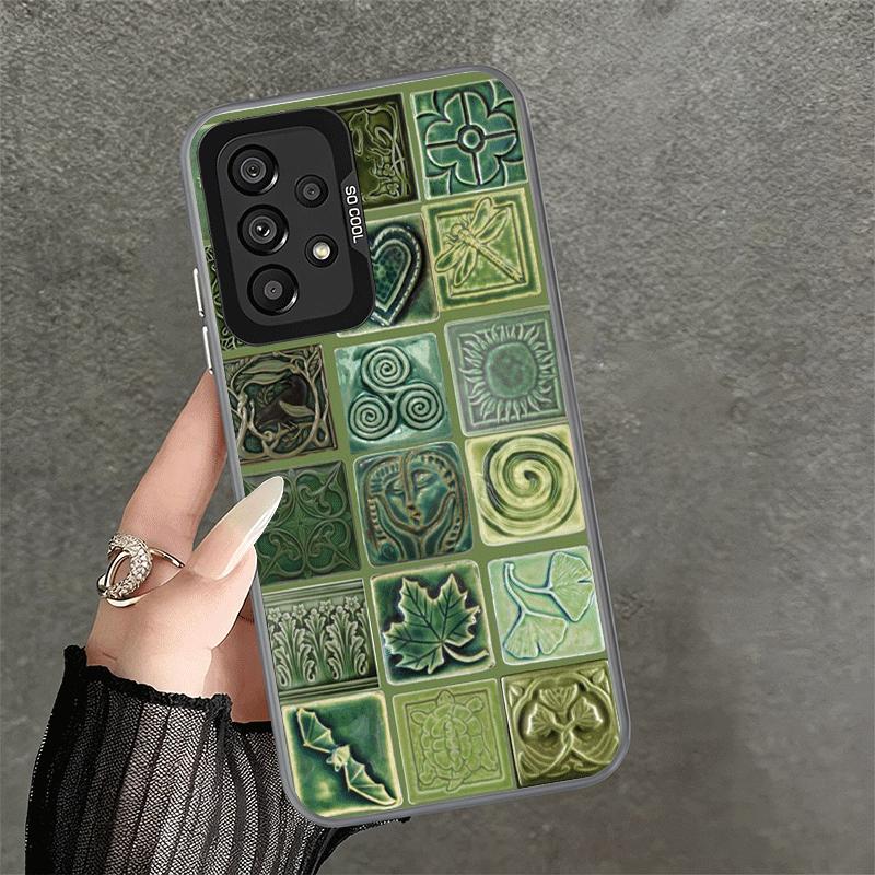 Italian Sicilian Style Floral Pattern Shockproof Phone Case for Samsung A17 A16 A15 A14 A37 A57 A36 A56 A26 A35 A55 A25 A34 A54