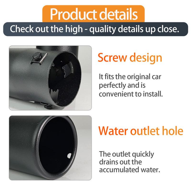 Car modification 70mm tailpipe, stainless steel muffler, exhaust hood, universal car exhaust pipe