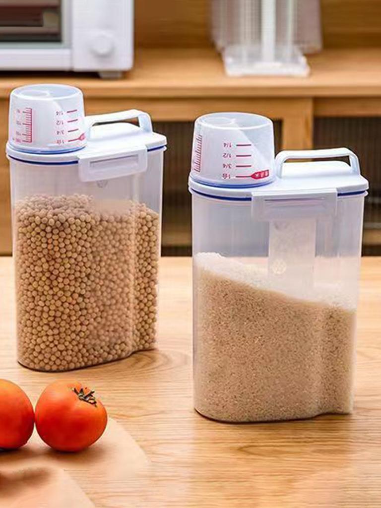 Large Capacity Plastic Rice Bucket Multi-Grain Storage Jar Sealed Box for Kitchen Food Storage Container