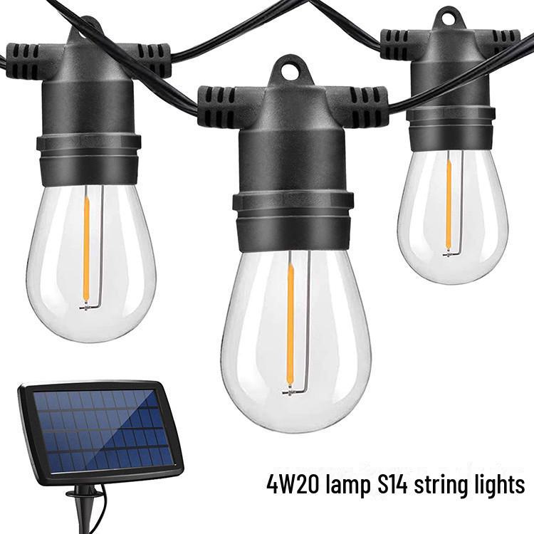 Солнечные S14 наружные светодиодные лампы E27/E26 для сада и праздничного декора