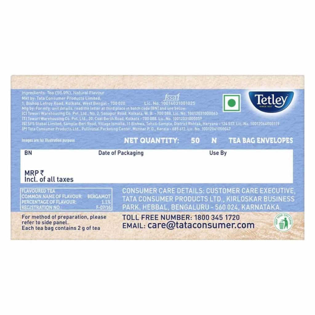 Чай черный ароматизированный Tetley Earl Grey 50 чайных пакетиков 100 г Насыщенная ассамская смесь Освежающий напиток