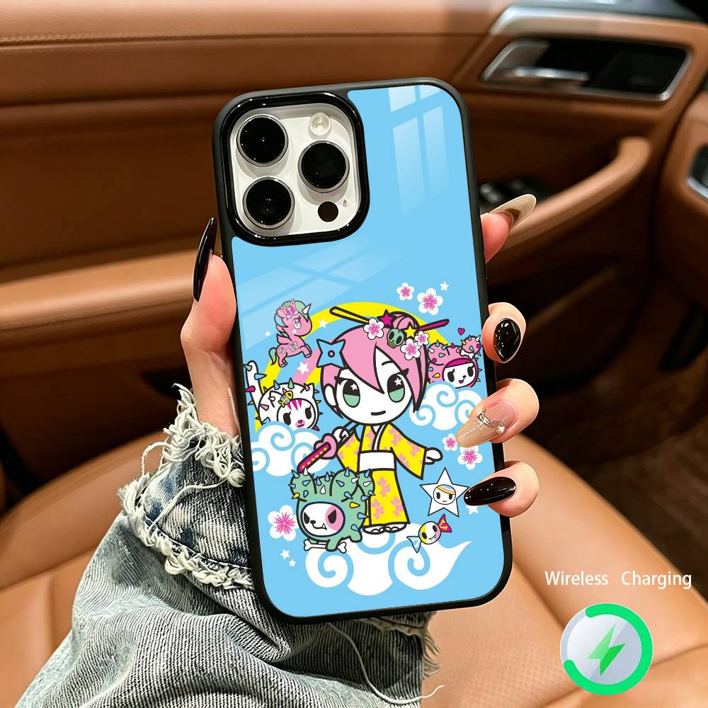 Ретро Милый Вайб T-Tokidoki Арт Чехол для Телефона Для IPhone17 16 15 14 13 12 11 Pro Max 16/15/14Plus Чехол для Беспроводной Зарядки Funda