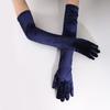 Full Finger Velvet Long Gloves Solid Color Party Mittens Elegant Women's Fluffy Gloves  Party