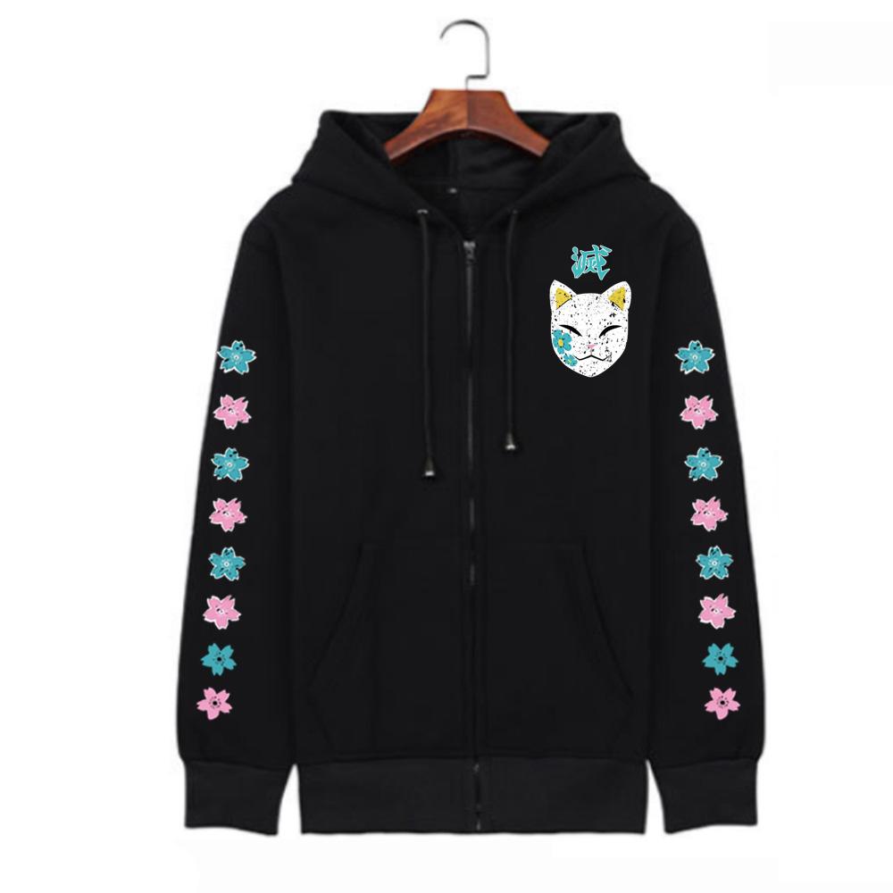 Fashion Sweatshirt Women Men Hoodie Anime Demon Slayer Cosplay Zip Coat Autumn Winter Street Style Top Zipper Streetwear Loose Top