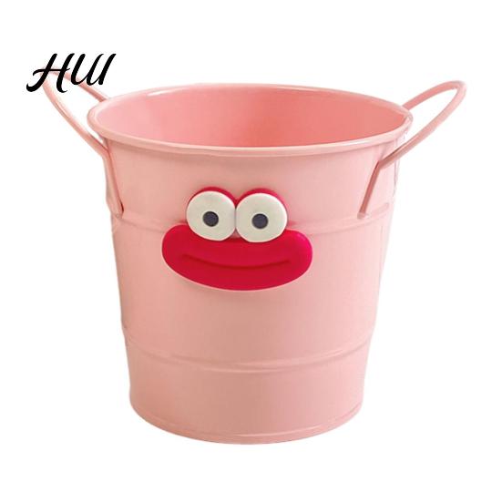 Desk Accessory Storage Metal Bucket Pencil Holder Funny Organizer for Office Home Stationery Large Capacity Boxes Pens Markers Rulers Tidy