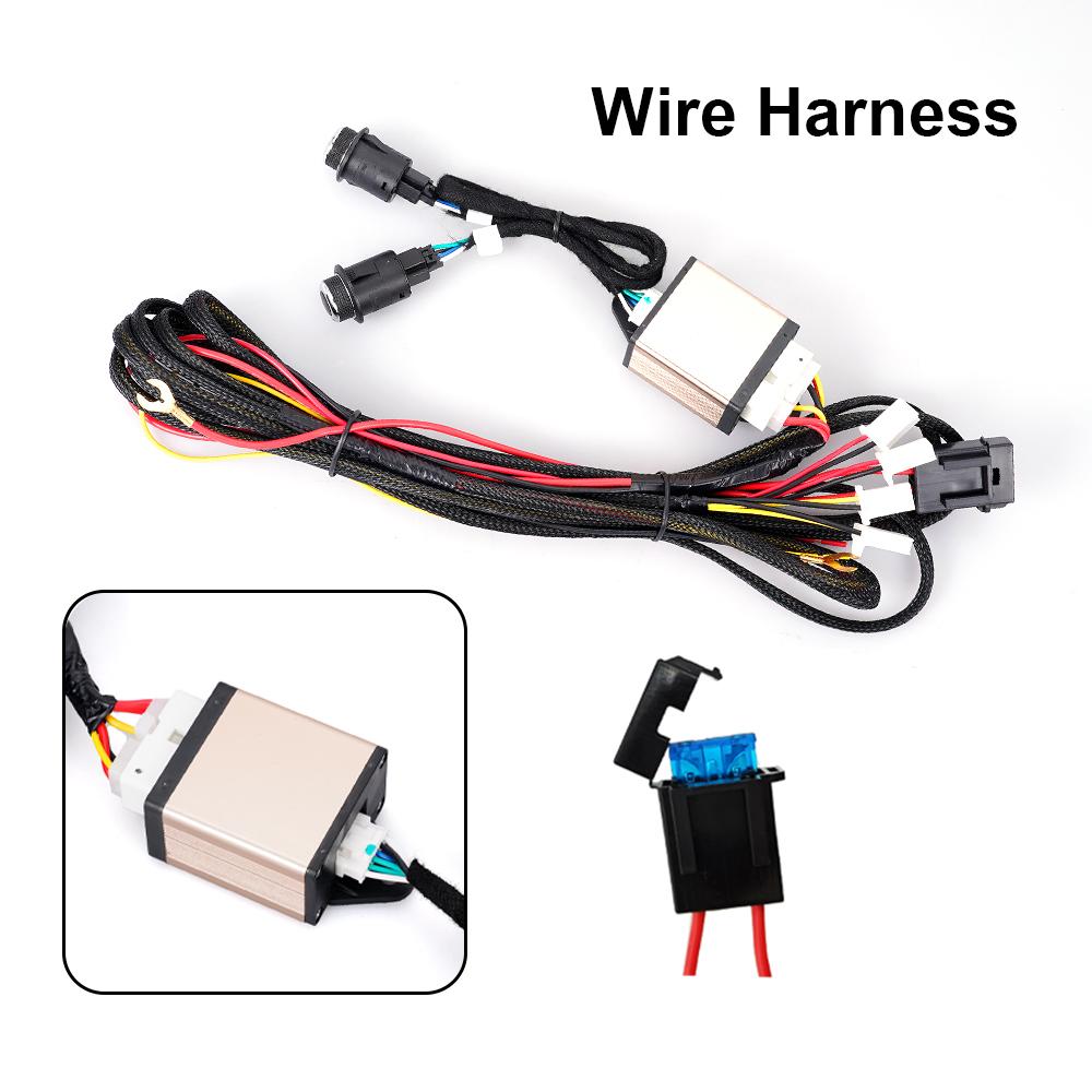 12V Universal Seat Heating Pad Carbon Fiber 4-Piece (two Seats) 6-Speed Dual Switch 52.5x28cm Winter Warm Heating Seat Pad